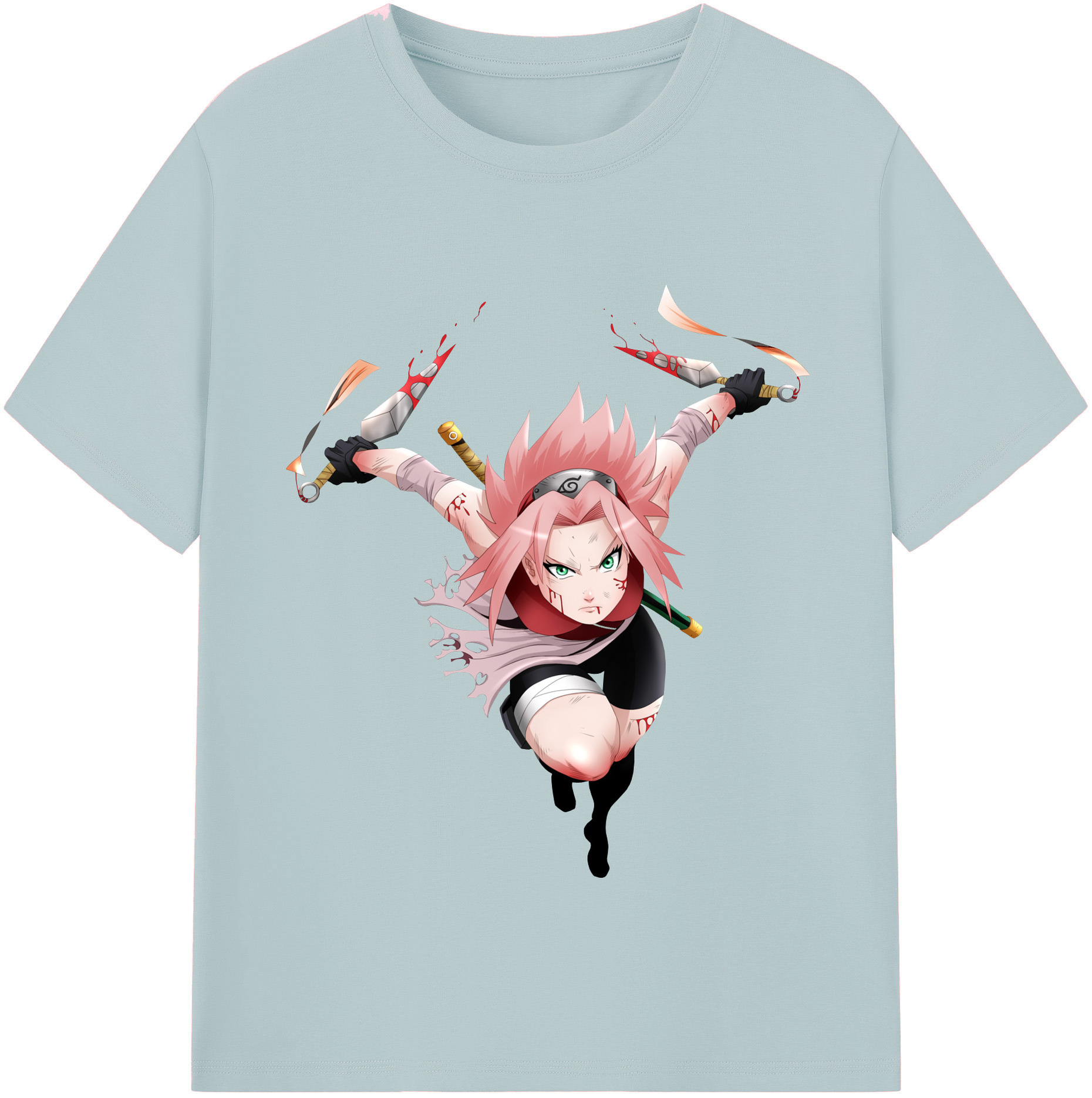 （画像用） NARUTO -ナルト- 春野サクラ Haruno Sakura 綿100％半袖Tシャツ（フロントプリント）